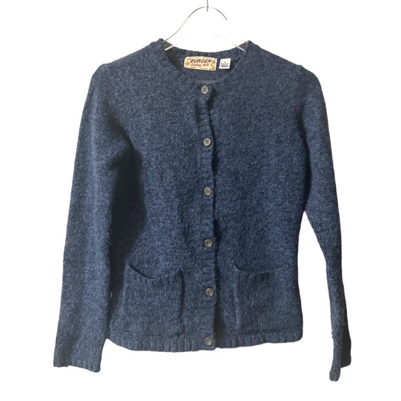 Burden Knitting Mills Vintage Union Made Dark Blue Sweater - Medium - Picture 1 of 7